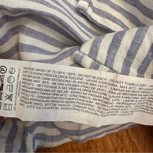 Mango MNG Casual   100% Linen Shirt in  Stripe
Size 2 /XS  (A)1 - Picture 11 of 14